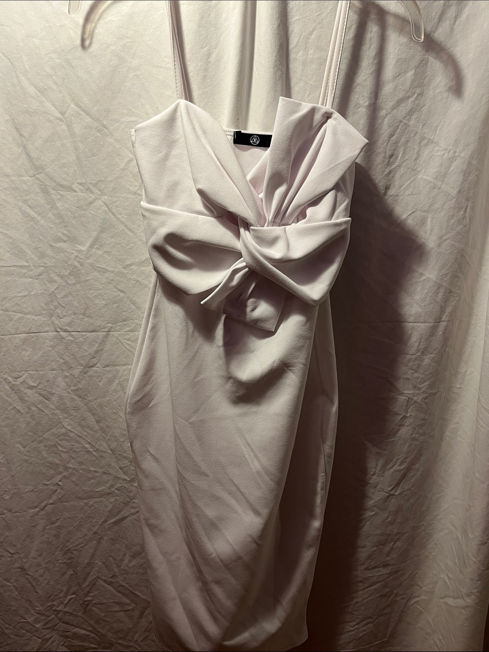 Missguided Pale Pink Midi Dress with Twist Bow Front
